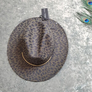 Kendall & Kylie Leopard Green Fedora Hat